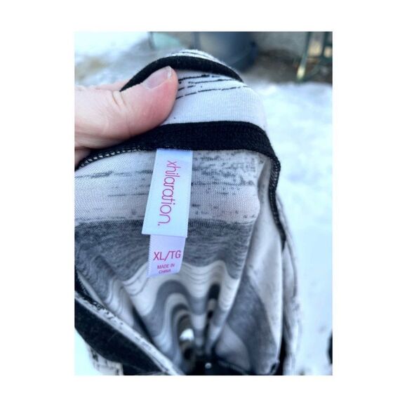 Xhileration Striped Skirt Jersey Knit Black White Stretch Sz XL - Picture 4 of 6